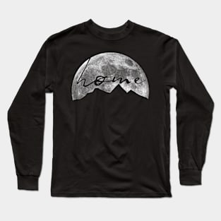 HOME Mountains On MOON, Full Moon Long Sleeve T-Shirt